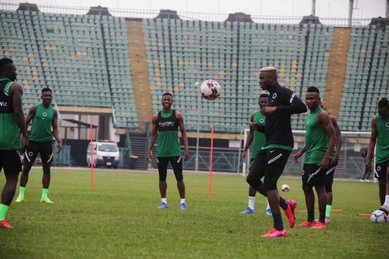 How Super Eagles Players Lined Up In Yesterday’s Practice Match – Iheanacho Pairs Osimhen In Attack