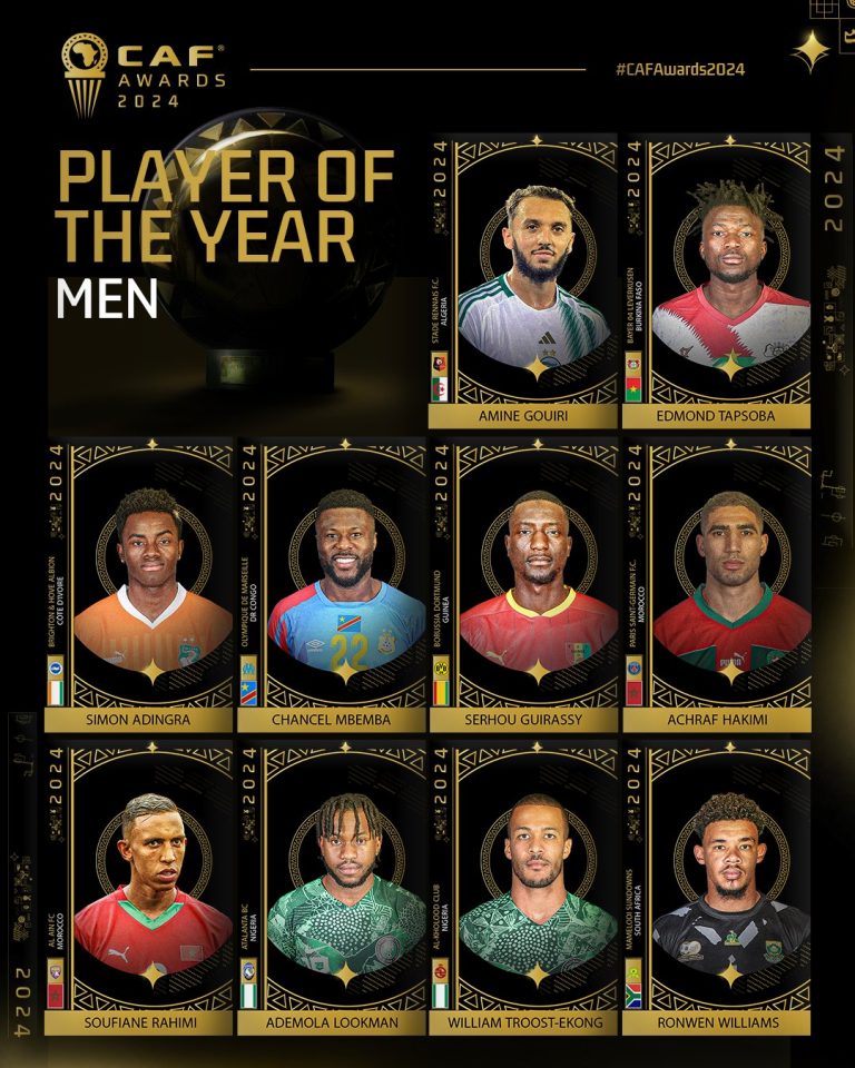 Boniface Missing: Lookman, Ekong  Nominated In Final List Of Ten For Africa Player Of The Year