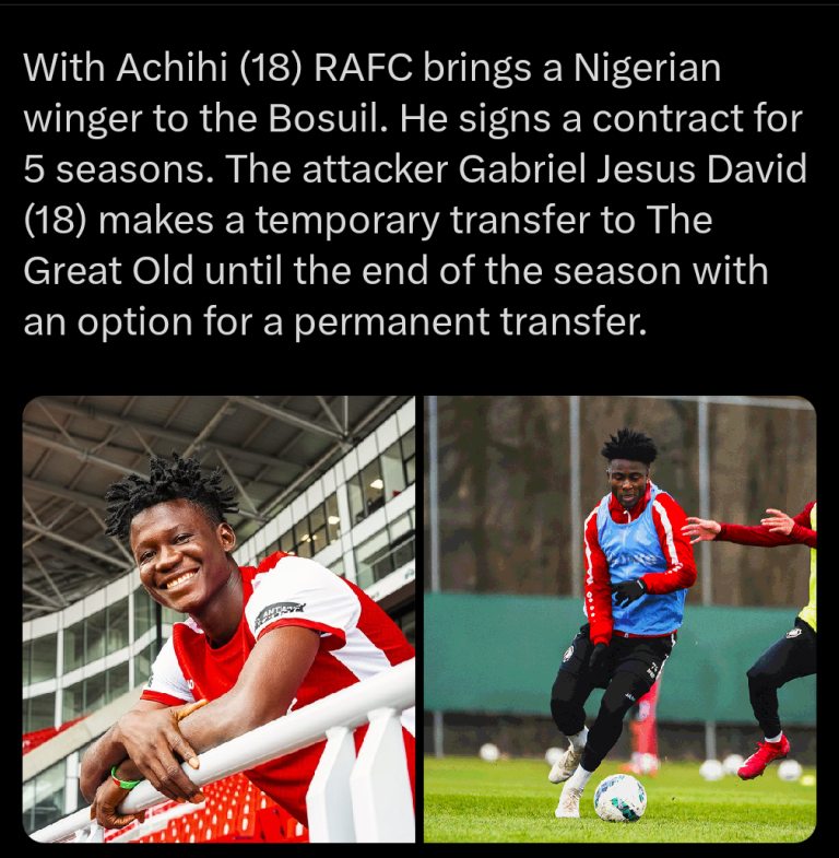 Belgium Top Division Side Confirms Signing Of Nigerian Duo Jesus David And Achihi From Nigerian Academy