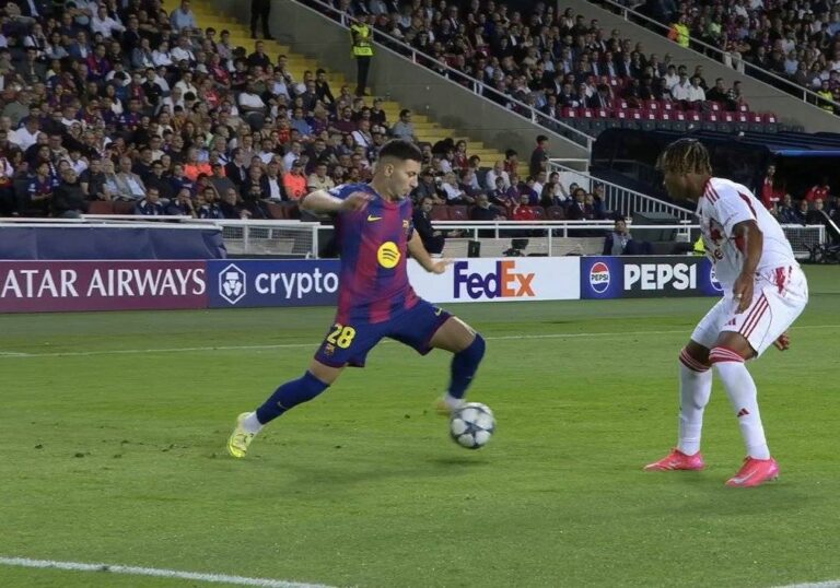 UCL: Super Eagles Defender Suffers Humiliating Defeat With Olympiakos Against Barcelona