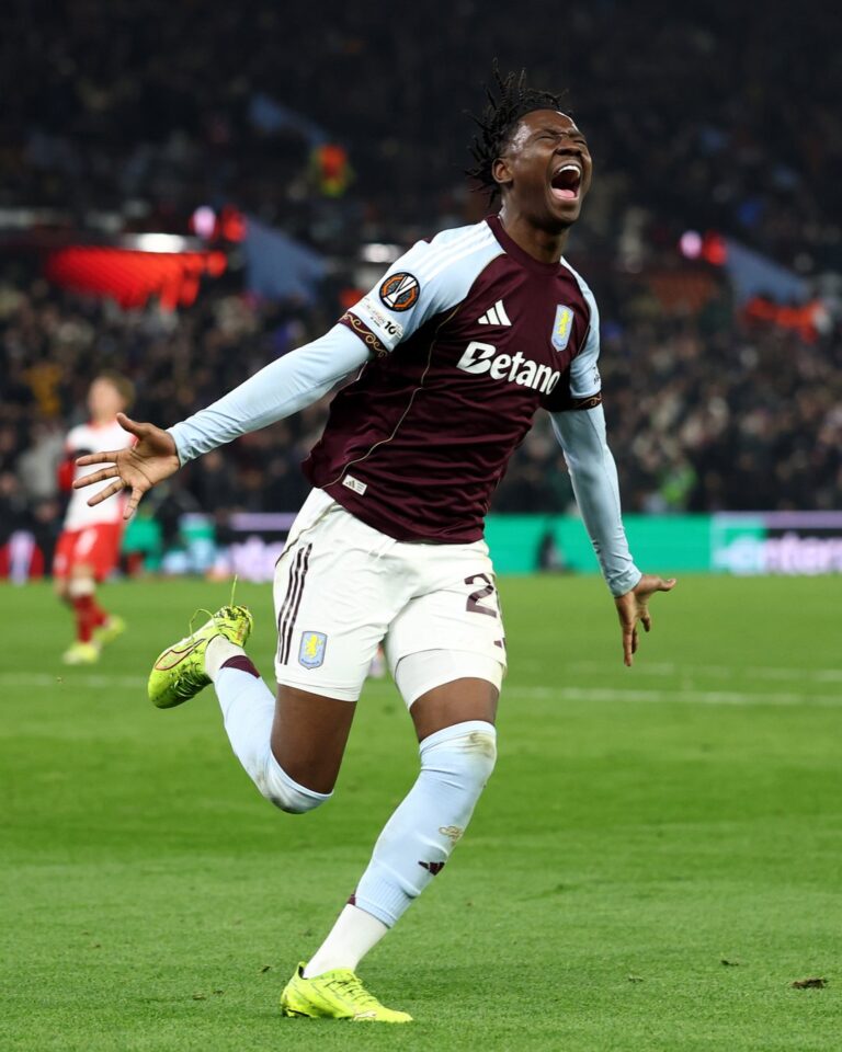 Europa League- Nigerian Mother Burst Into Tears As Son Scores Winner For Aston Villa